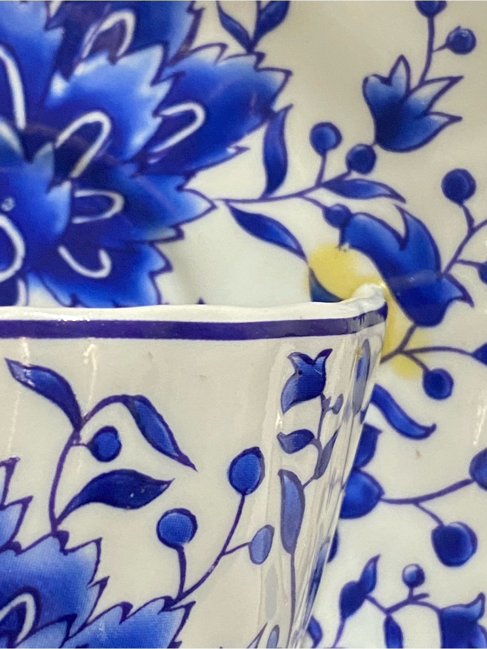 Formalities by Baum Bros Blue Floral Porcelain Teacup Saucer Night Light  VTG - Picture 9 of 10
